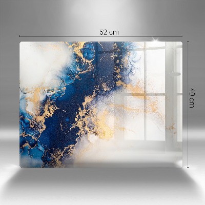 Piastra in vetro per candele tombali con motivo astratto blu