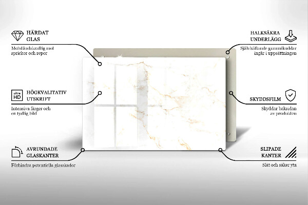 Piastra in vetro per candele tombali con motivo in elegante marmo