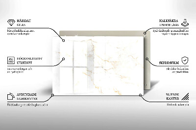 Piastra in vetro per candele tombali con motivo in elegante marmo