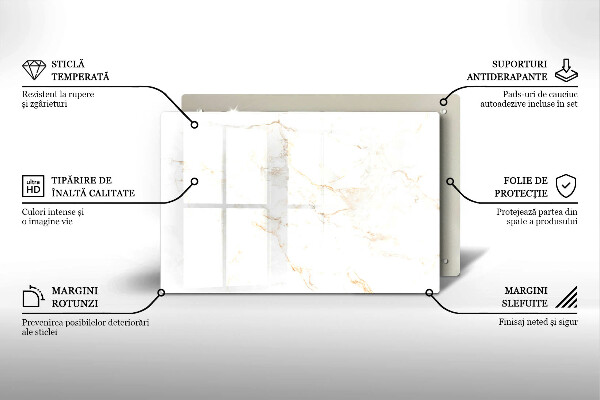 Piastra in vetro per candele tombali con motivo in elegante marmo