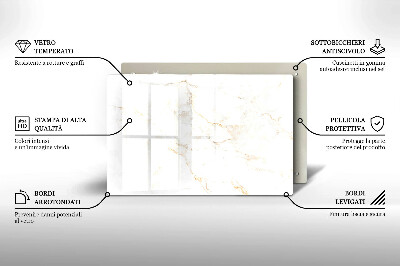 Piastra in vetro per candele tombali con motivo in elegante marmo