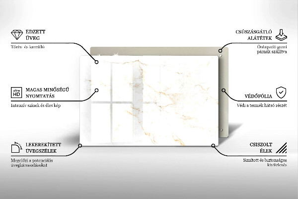 Piastra in vetro per candele tombali con motivo in elegante marmo
