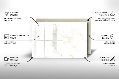 Piastra in vetro per candele tombali con motivo in elegante marmo