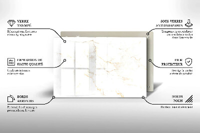 Piastra in vetro per candele tombali con motivo in elegante marmo