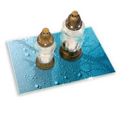 Piatto per candele con motivo a gocce d'acqua