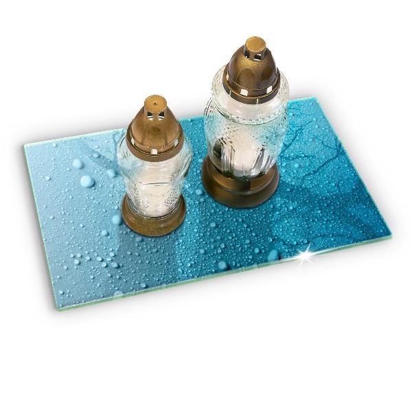 Piatto per candele con motivo a gocce d'acqua