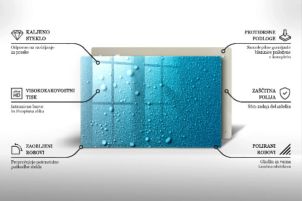 Piatto per candele con motivo a gocce d'acqua