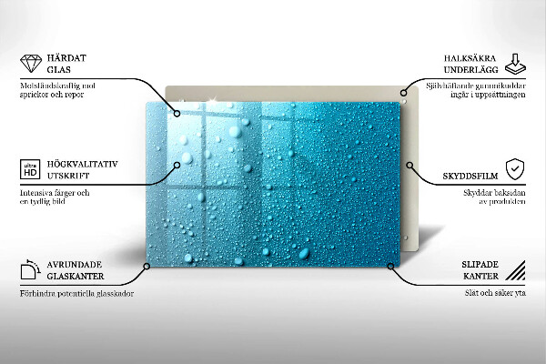 Piatto per candele con motivo a gocce d'acqua