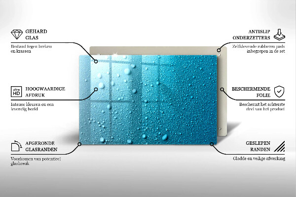 Piatto per candele con motivo a gocce d'acqua