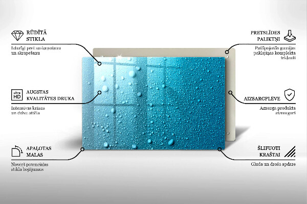 Piatto per candele con motivo a gocce d'acqua