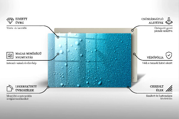 Piatto per candele con motivo a gocce d'acqua