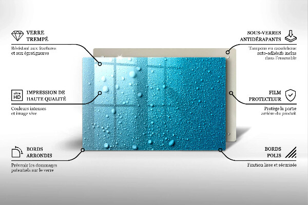 Piatto per candele con motivo a gocce d'acqua