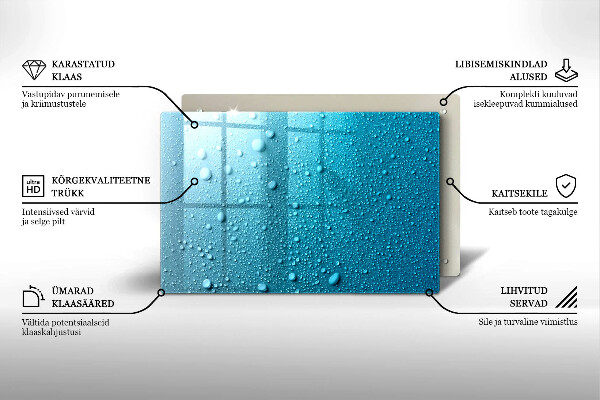 Piatto per candele con motivo a gocce d'acqua