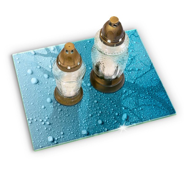 Piatto per candele con motivo a gocce d'acqua