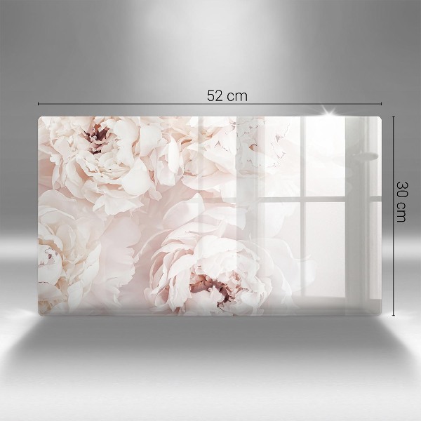 Piatto per candele con motivo di peonie in tonalità pastello