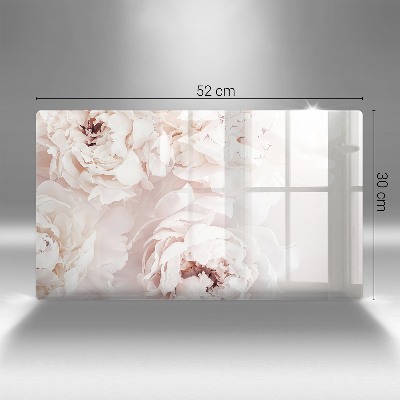 Piatto per candele con motivo di peonie in tonalità pastello