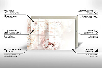 Piatto per candele con motivo di peonie in tonalità pastello