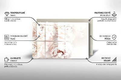 Piatto per candele con motivo di peonie in tonalità pastello