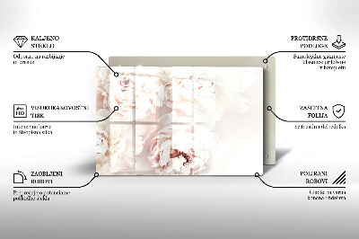 Piatto per candele con motivo di peonie in tonalità pastello