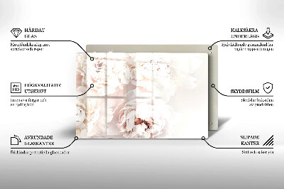 Piatto per candele con motivo di peonie in tonalità pastello