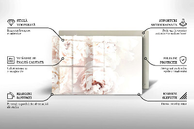 Piatto per candele con motivo di peonie in tonalità pastello