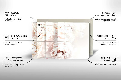 Piatto per candele con motivo di peonie in tonalità pastello