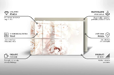 Piatto per candele con motivo di peonie in tonalità pastello