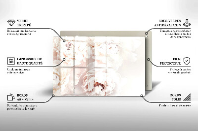 Piatto per candele con motivo di peonie in tonalità pastello