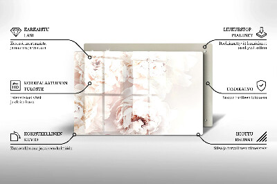 Piatto per candele con motivo di peonie in tonalità pastello