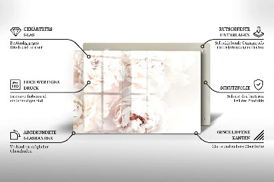 Piatto per candele con motivo di peonie in tonalità pastello