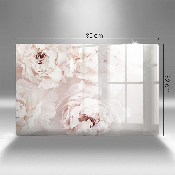 Piatto per candele con motivo di peonie in tonalità pastello