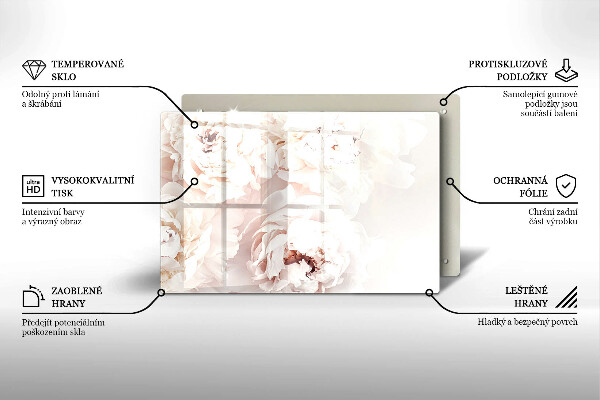 Piatto per candele con motivo di peonie in tonalità pastello