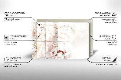 Piatto per candele con motivo di peonie in tonalità pastello