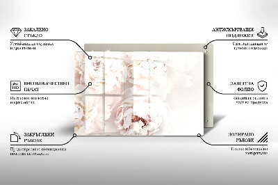 Piatto per candele con motivo di peonie in tonalità pastello