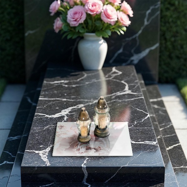 Piatto per candele con motivo di peonie in tonalità pastello