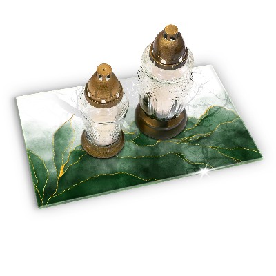 Piastra in vetro per candele tombali con motivo 