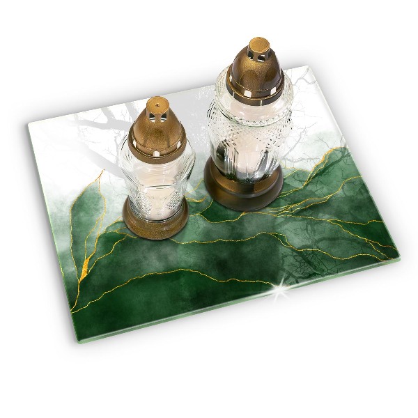 Piastra in vetro per candele tombali con motivo 