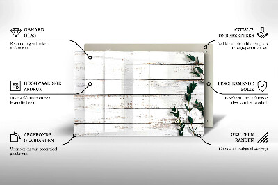 Piatto per candele con decorazione a motivo di vecchie assi e foglie