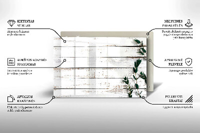 Piatto per candele con decorazione a motivo di vecchie assi e foglie