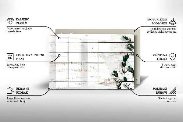 Piatto per candele con decorazione a motivo di vecchie assi e foglie