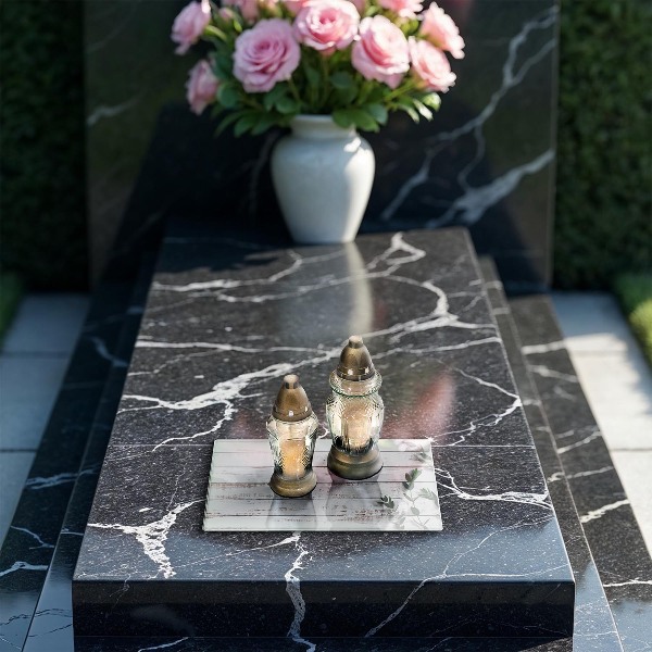 Piatto per candele con decorazione a motivo di vecchie assi e foglie