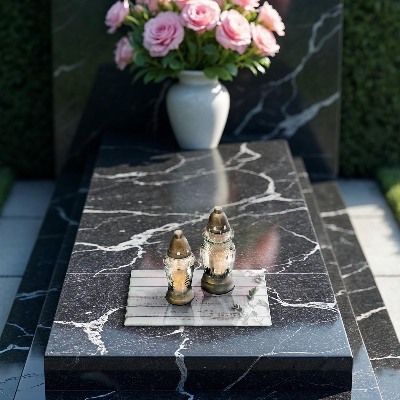 Piatto per candele con decorazione a motivo di vecchie assi e foglie