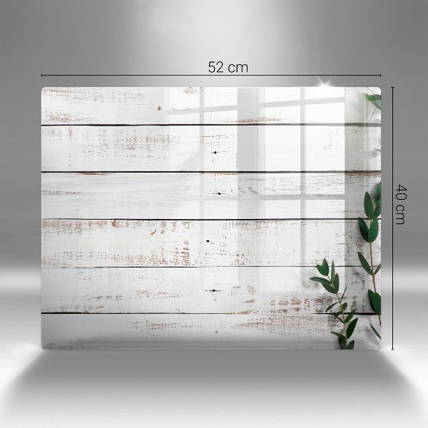 Piatto per candele con decorazione a motivo di vecchie assi e foglie