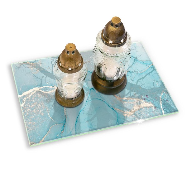 Piastra in vetro per candele tombali con motivo a pietra astratta