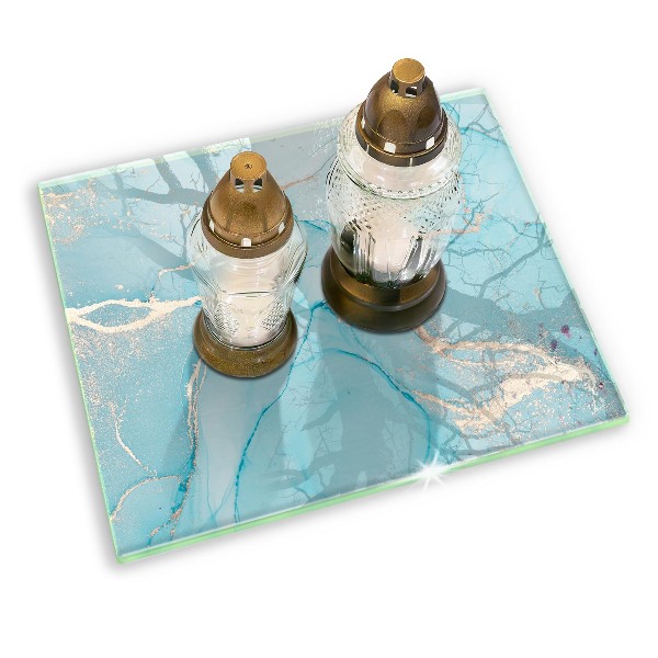 Piastra in vetro per candele tombali con motivo a pietra astratta