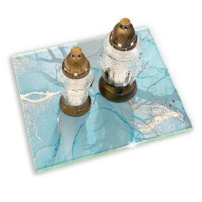 Piastra in vetro per candele tombali con motivo a pietra astratta