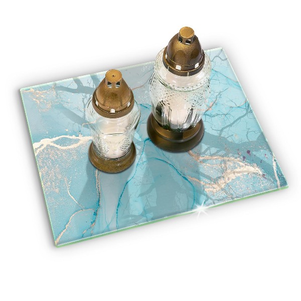 Piastra in vetro per candele tombali con motivo a pietra astratta