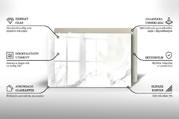 Piastra in vetro per candele tombali con motivo marmo moderno