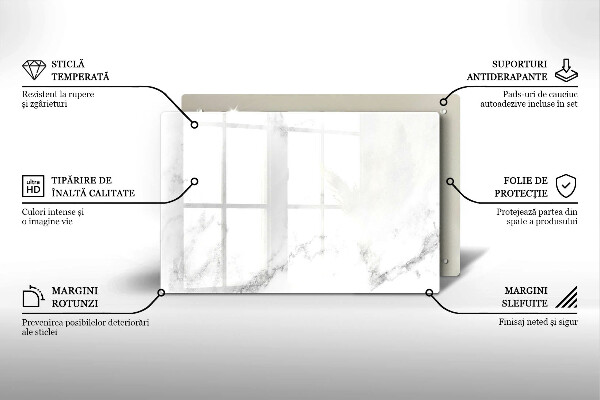 Piastra in vetro per candele tombali con motivo marmo moderno