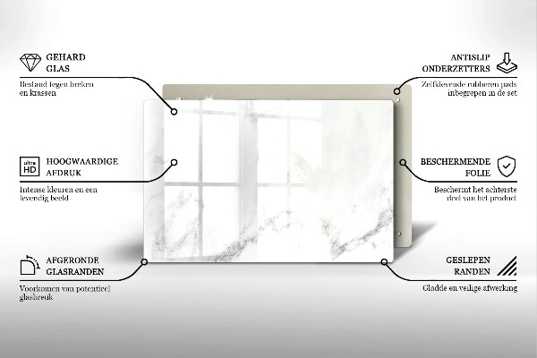 Piastra in vetro per candele tombali con motivo marmo moderno